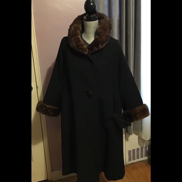 1940’s VTG Black Swing Coat - Picture 3 of 11